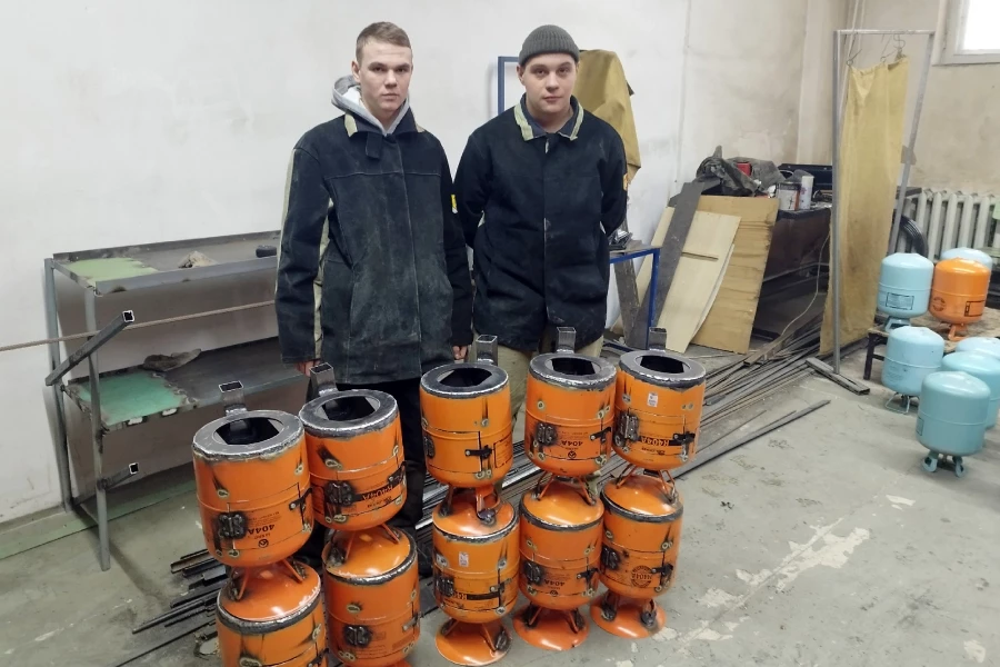 печи, сделанные из баллона из-под фреона