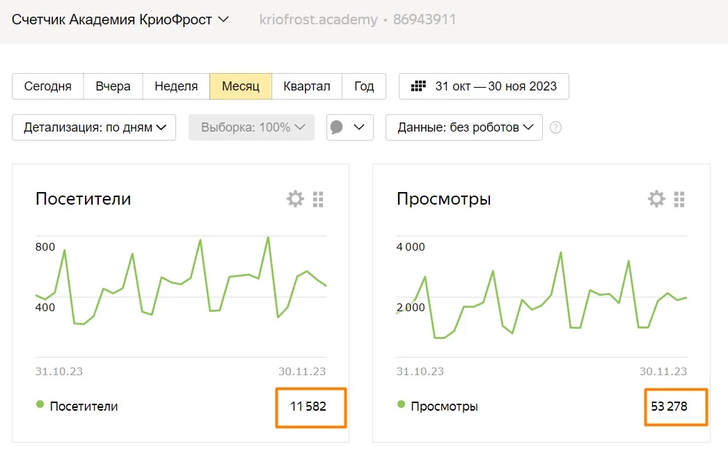 Яндекс Метрика АКАДЕМИЯ КРИОФРОСТ