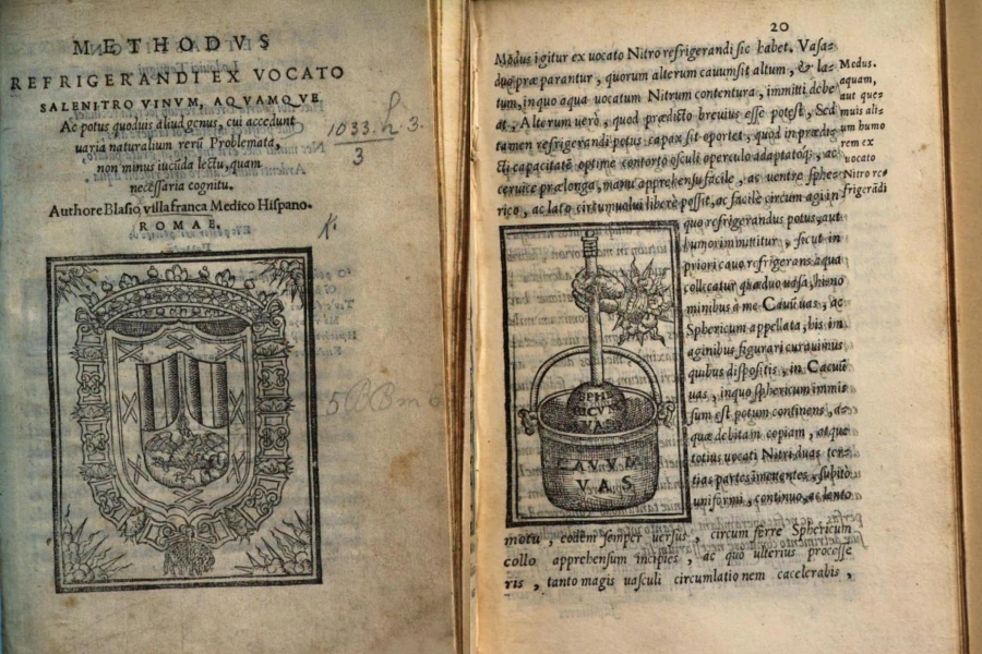 Фрагмент книги «Меthodus refrigerandi» Блазиуса Виллафранка