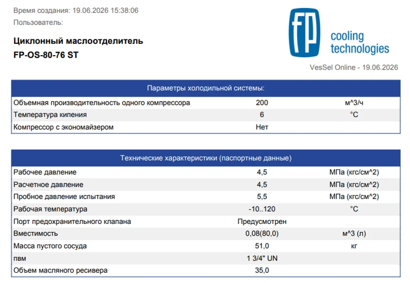 Функционал программы подбора Vessel Online