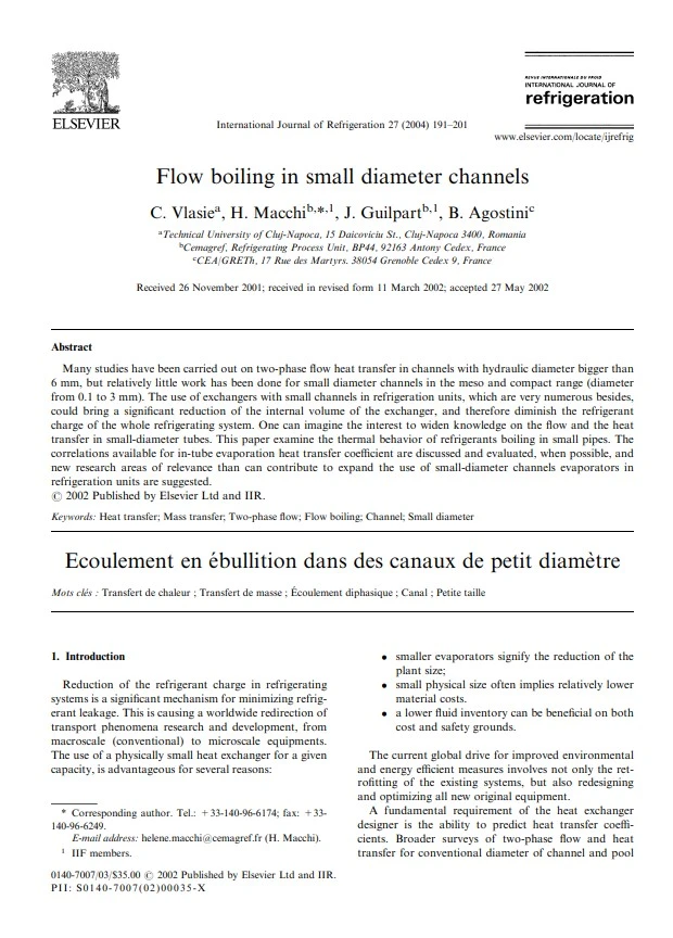 Flow boiling in small diameter channels Flow boiling in small diameter channels