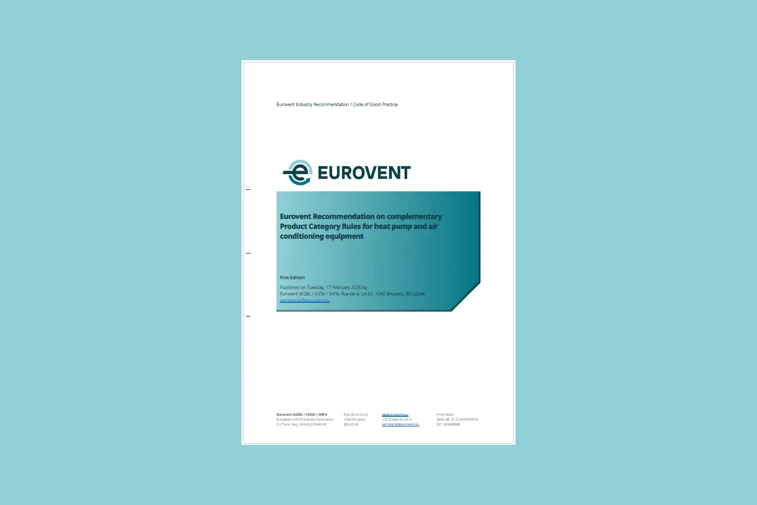 Eurovent выпустил рекомендации по экологической отчетности для производителей тепловых насосов и кондиционеров Eurovent выпустил рекомендации по экологической отчетности для производителей тепловых насосов и кондиционеров
