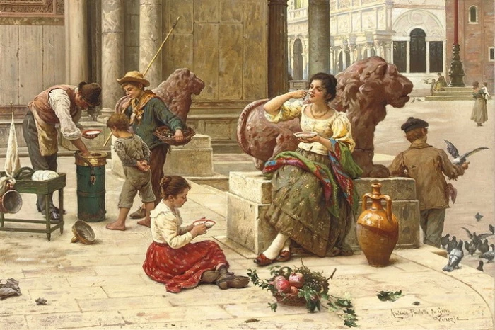Картина Антонио Паолетти, «Венецианский продавец мороженого»