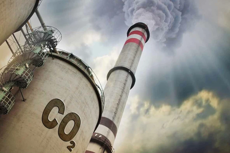 выбросы парниковых газов, дым из трубы