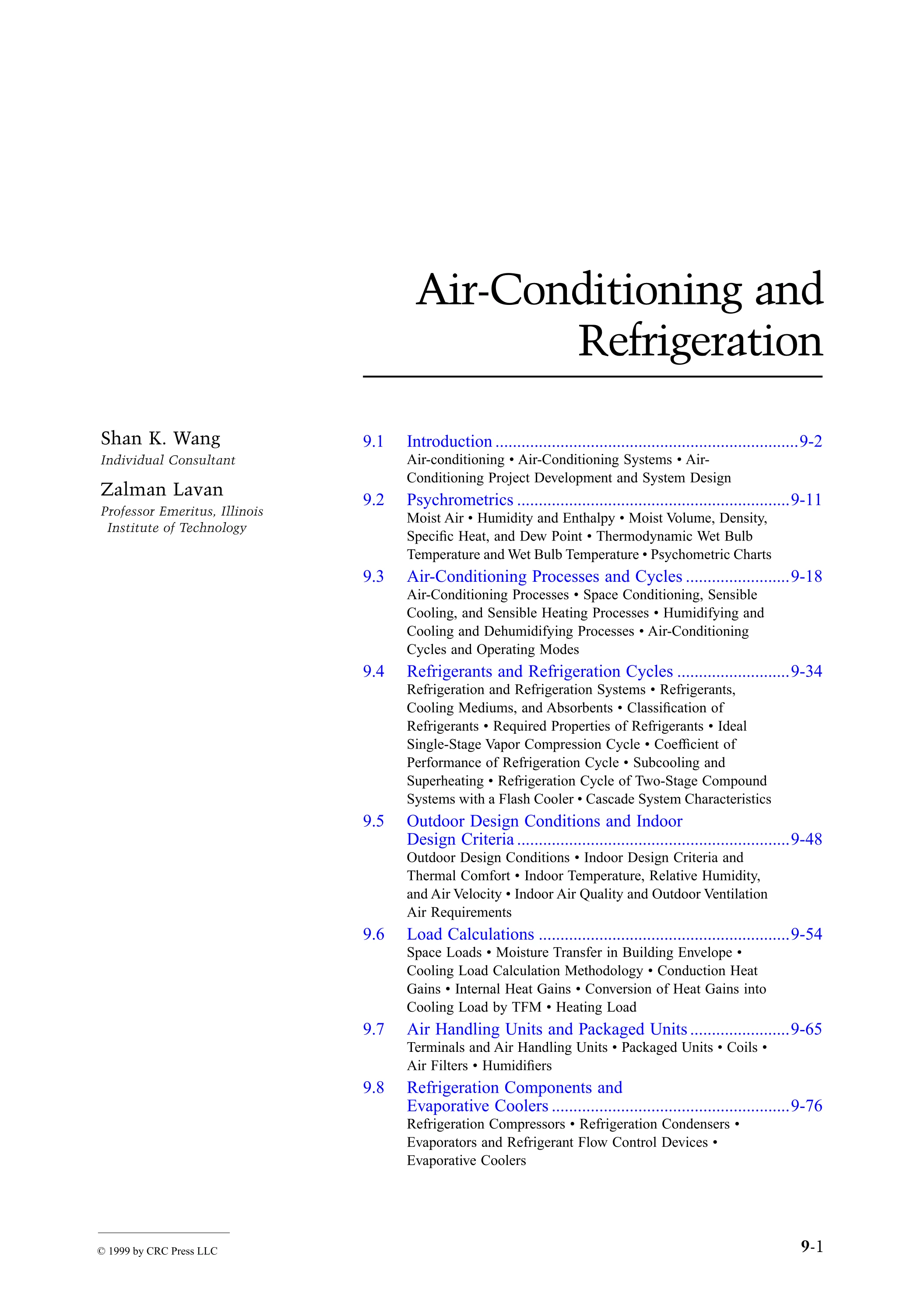 Air-Conditioning and Refrigeration