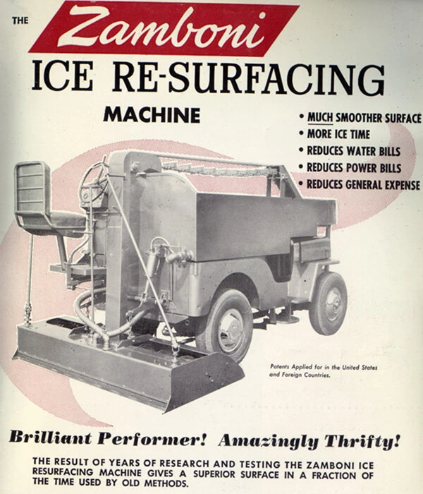 Реклама ледовых комбайнов Замбони, 1960-е.