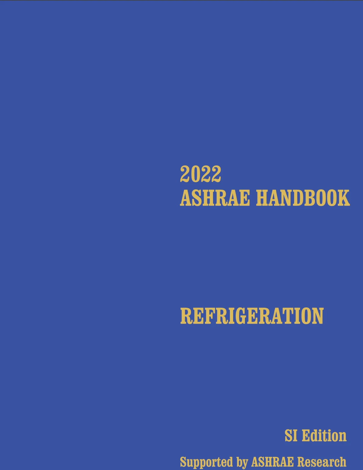 ASHRAE HANDBOOK REFRIGERATION 2022