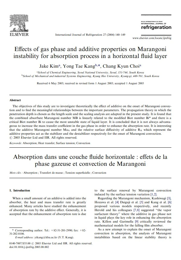 Effects of gas phase and additive properties on Marangoni instability for absorption process in a horizontal fluid layer